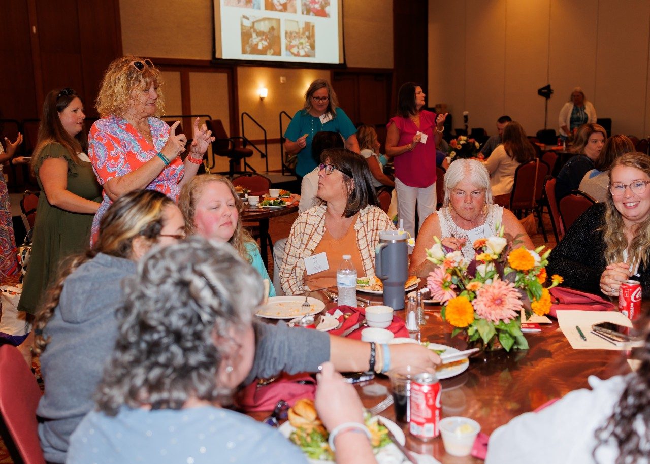 Lunch time is also a time to learn at the Igniting Connections Symposium through sharing experiences and ideas